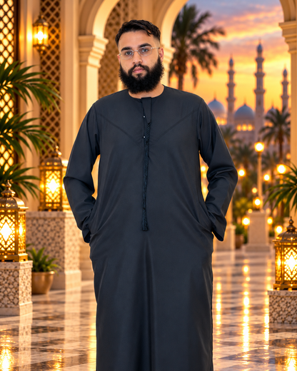 Luxury Black Emirati Thobe