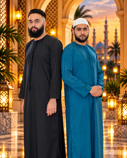 Luxury Black Emirati Thobe