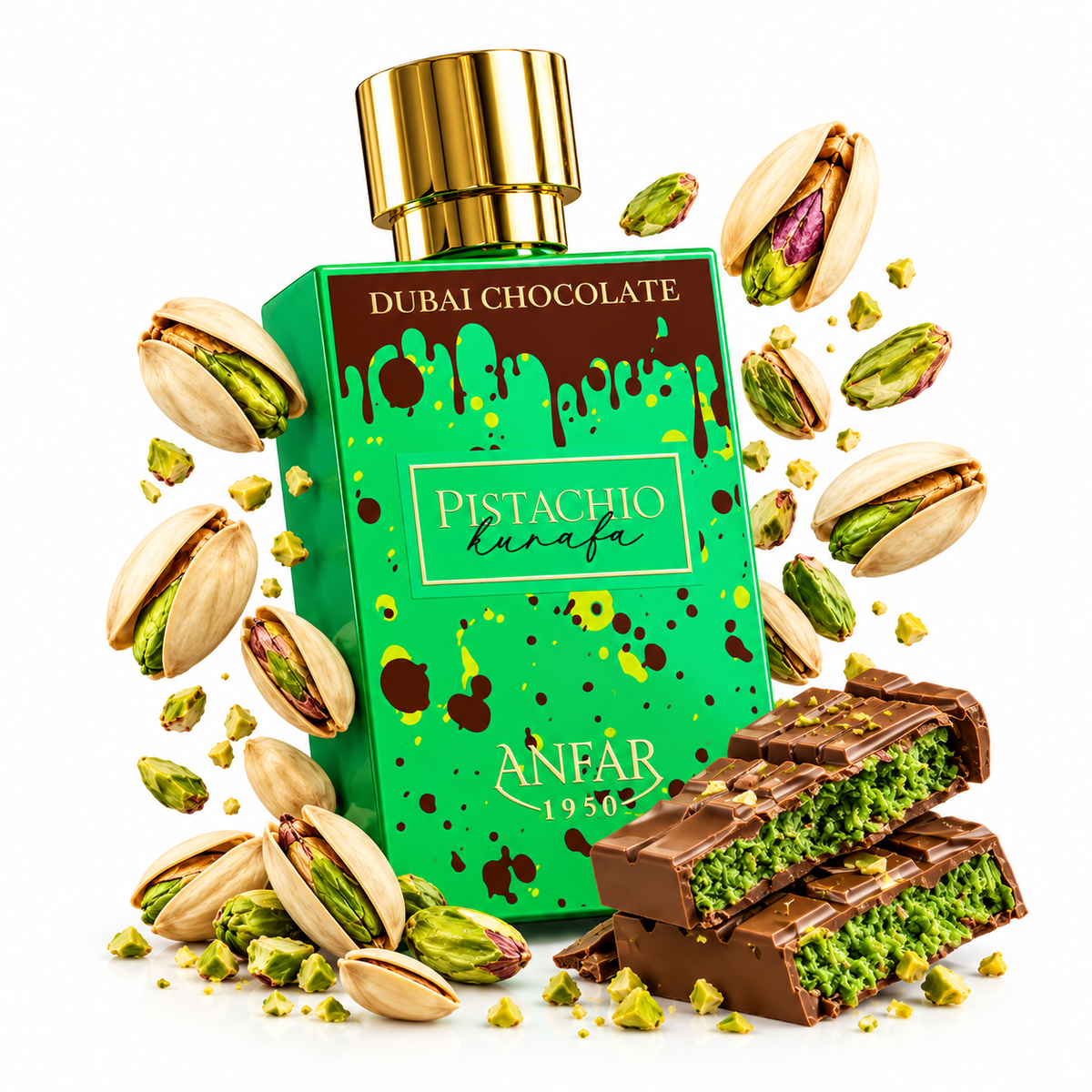 Anfar 1950 Pistachio Kunafa Dubai Chocolate Extrait de Parfum 80ml